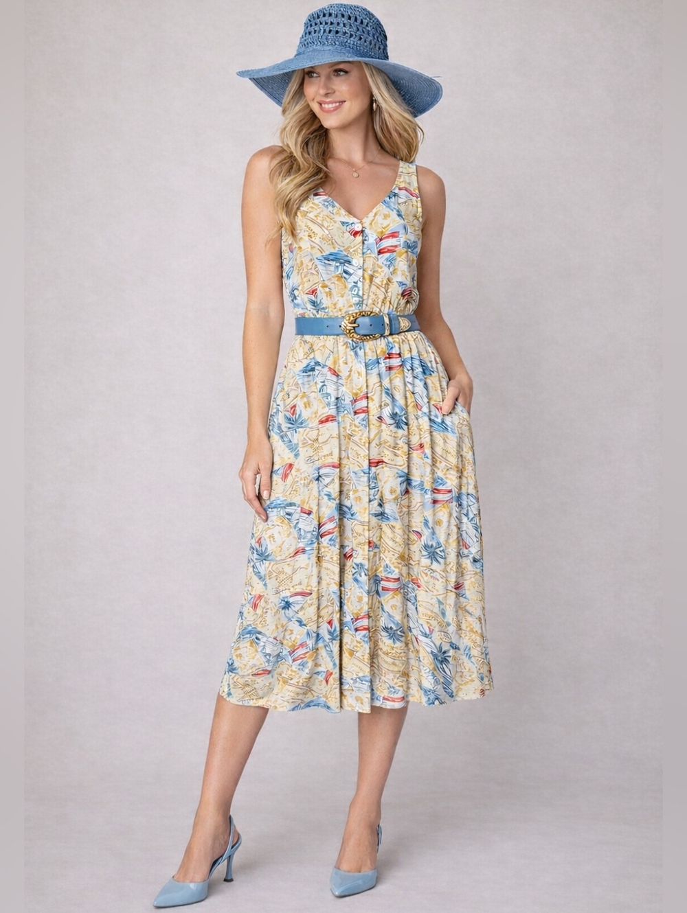 Carol Anderson Vintage Dessert Postcard Sun Dress 8